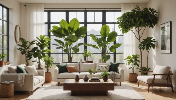 Placer des plantes vertes pour purifier l espace de vie zen